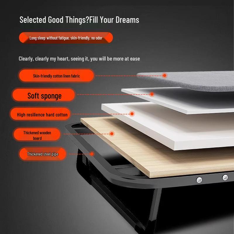 Portable Folding Iron Bed: Compact, Durable, Ideal for Office Naps & Rental Rooms
