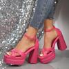 New Fashion Women Pumps Retro Mary Janes Chunky Heels Sandals Spring Platform Dress Party Wedding Basic Shoes Woman Big Size