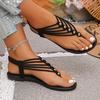 Women'S Bohemian Style Adjustable Ankle Strap Flat Sandals - Open Toe with Beaded Cross Straps, Summer Beach Party Shoes