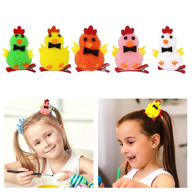 Cartoon Easter Chick Hair Accessory Plush Hair Decoration Hair Clip Party Hairpieces Stylish Hairpin For Daily Wear