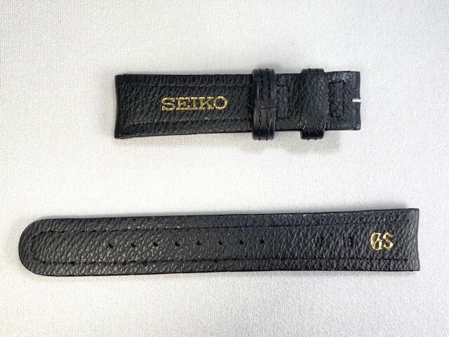 DEN8BW SEIKO Grand Seiko 18mm Leather for and other models Strap, Crocodile, Black, SBGX038/ 9F61-0A30