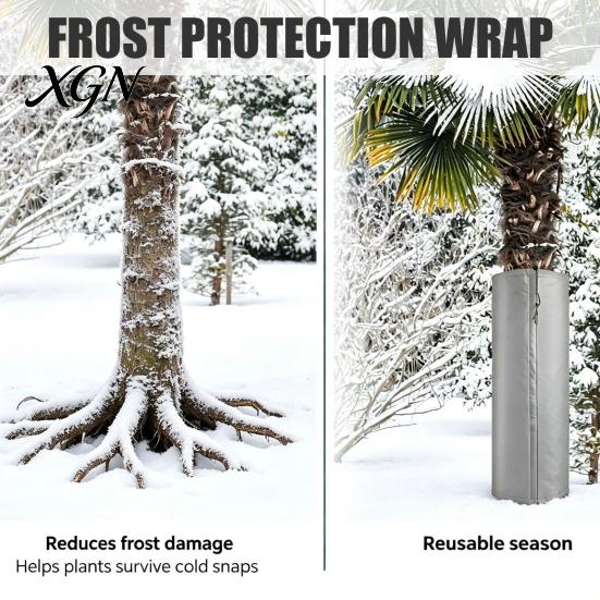 Fruit Tree Protection Wrap Palm Protector, Aluminum Foil Wrap, Trunk Guard with Outdoor Garden Insulation Drawstrings, Winter Cover for Cold