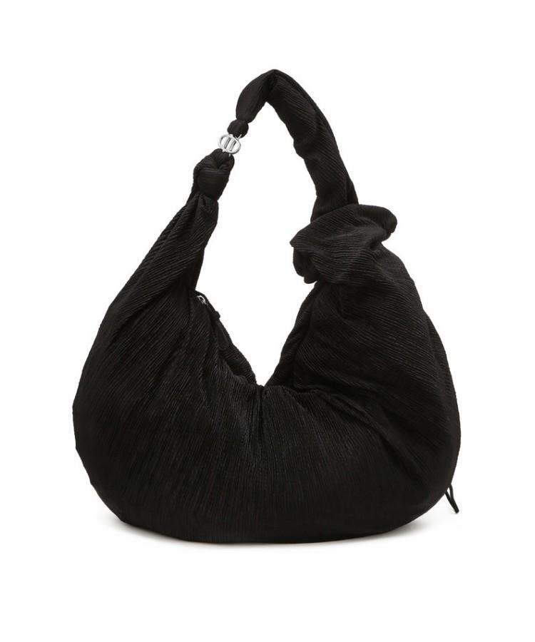 Athe Vanessabruno [Pli] Black Pleated 2-Way Shoulder Bag And Crossbody Bag L Aaba6E831Bk