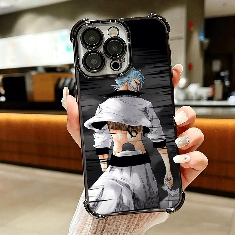 Bleach Grimmjow 6 Plating Phone Case For Iphone 16 17 Pro Max Air 16E 14 15 Plus 12 13 Mini Anti-Fall Airabag Cover