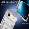 For iPhone Air Clear Case PC + TPU Phone Cover Card Holder Kickstand
