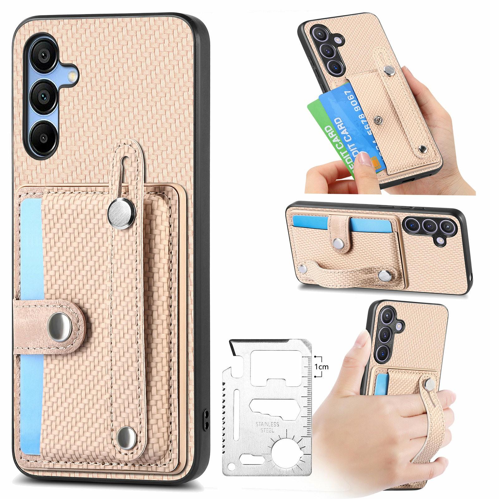 

For Samsung Galaxy A16 4G/5G Case Wristband Anti-Drop Leather Back Cover Card Holder A