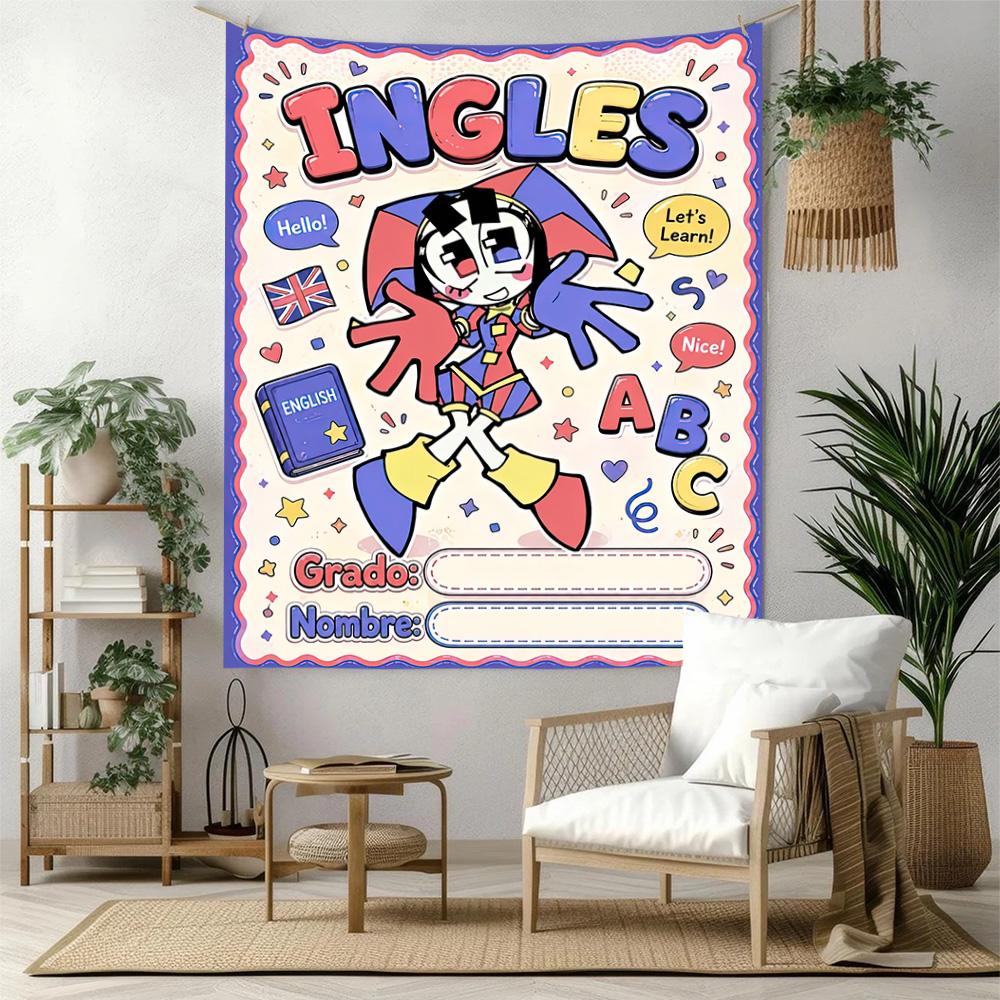 Digitaler Zirkus5 Wanddekoration Wandteppich Kunst Für Haustier-Gedenken Geburtstag Hochzeitsfeier Hintergrund Familien-Geschenk