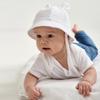 Baby Pure Cotton Bucket Hat with Rabbit Ears - Solid Color Sun Hat for 3-12 Months