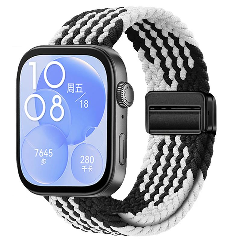 Nylon Braided Strap for Huawei Watch Fit 3/4/4 Pro Magnetic Adjustable Comfortable Band for Huawei Watch Fit 4/3 Bracelet Belt