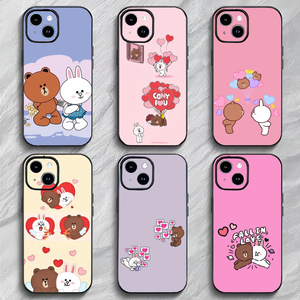 Funny Bunny Bear Lovers Couple Phone Case Phone Case Soft Packaging Lightweight For iPhone17 16 15 14 13ProMax