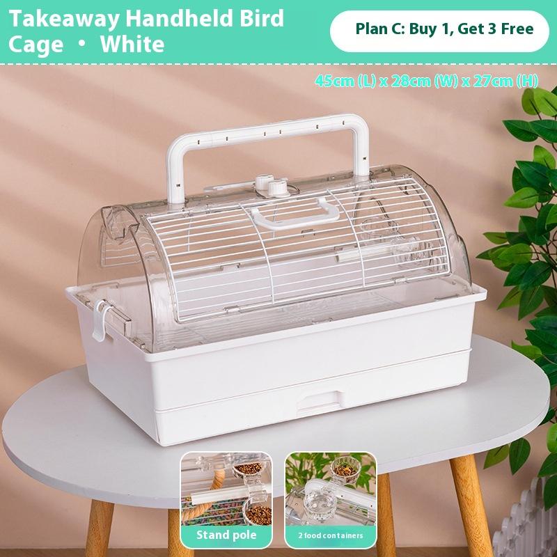 

Portable Hamster Cage Large Acrylic Clear Travel Carrier with Handle Double-Decker Luxury Villa for Syrian Golden Bear SmallPets