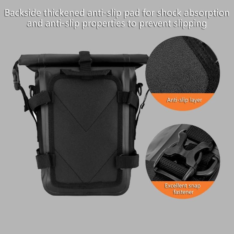 Modular Motorcycle Side Bag Convertible to Shoulder Pack with 8L Waterproof Interior & Anti Slip Mesh Compartment