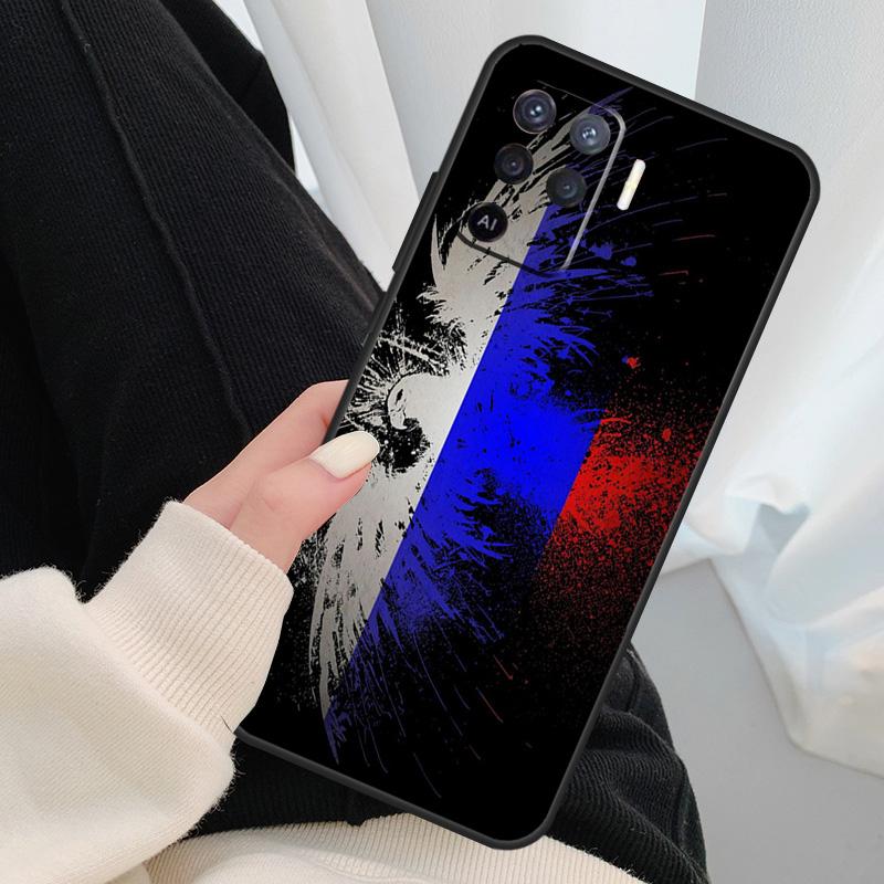 Russian Flag Case For Oppo A54 A74 A94 A18 A57 A17 A77 A38 A58 A78 A98 A80 A60 A40 A96 A76 A16 A15 A5 Pro