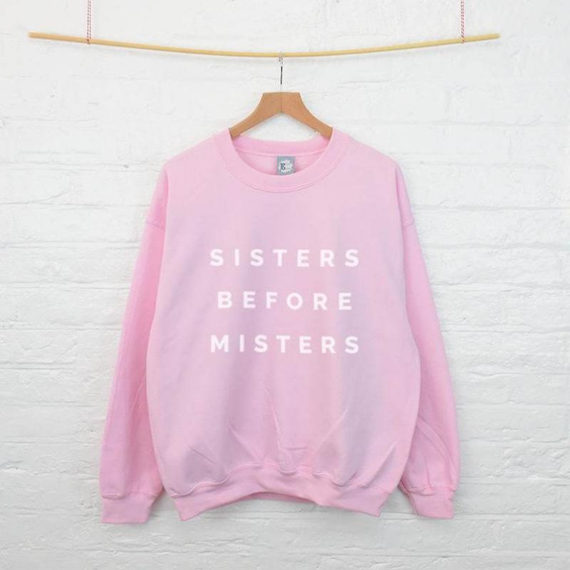 European & American Casual Letter Print Long Sleeve Hoodie T-Shirt - Fashionable Loose Fit Round Neck