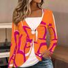 Tops for Women  Geometric Print Long Sleeve Fake Two‑Piece Top Fall Casual Slim Pullover Women's Long Sleeve Top