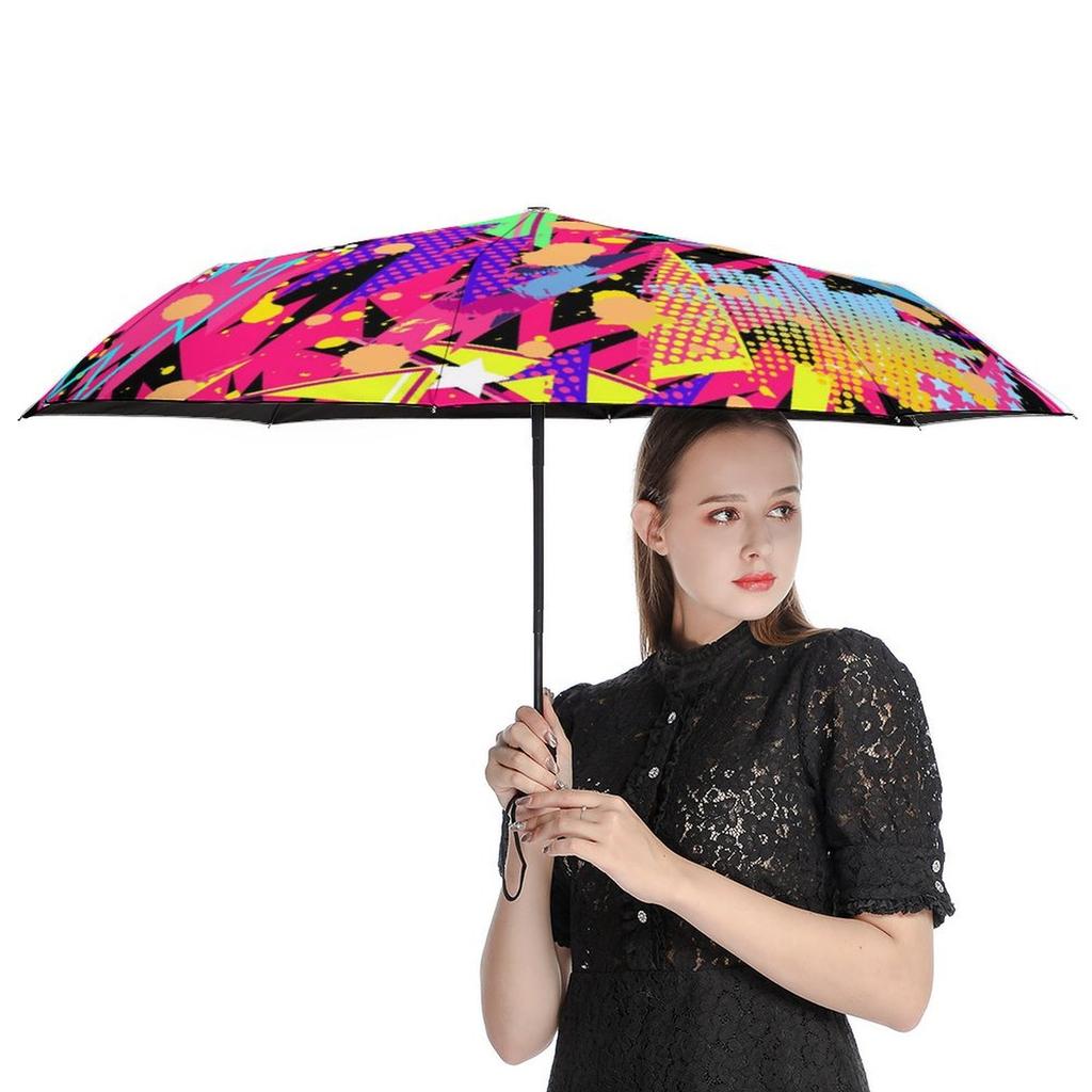 1 Pack Automatic Umbrella Featuring Wind Resistant Technology And Water Repellent Surface For Travel Graffiti Look