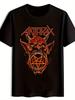Black T-shirt with "ANTHAX" Graphic Print - Fiery Demon Design