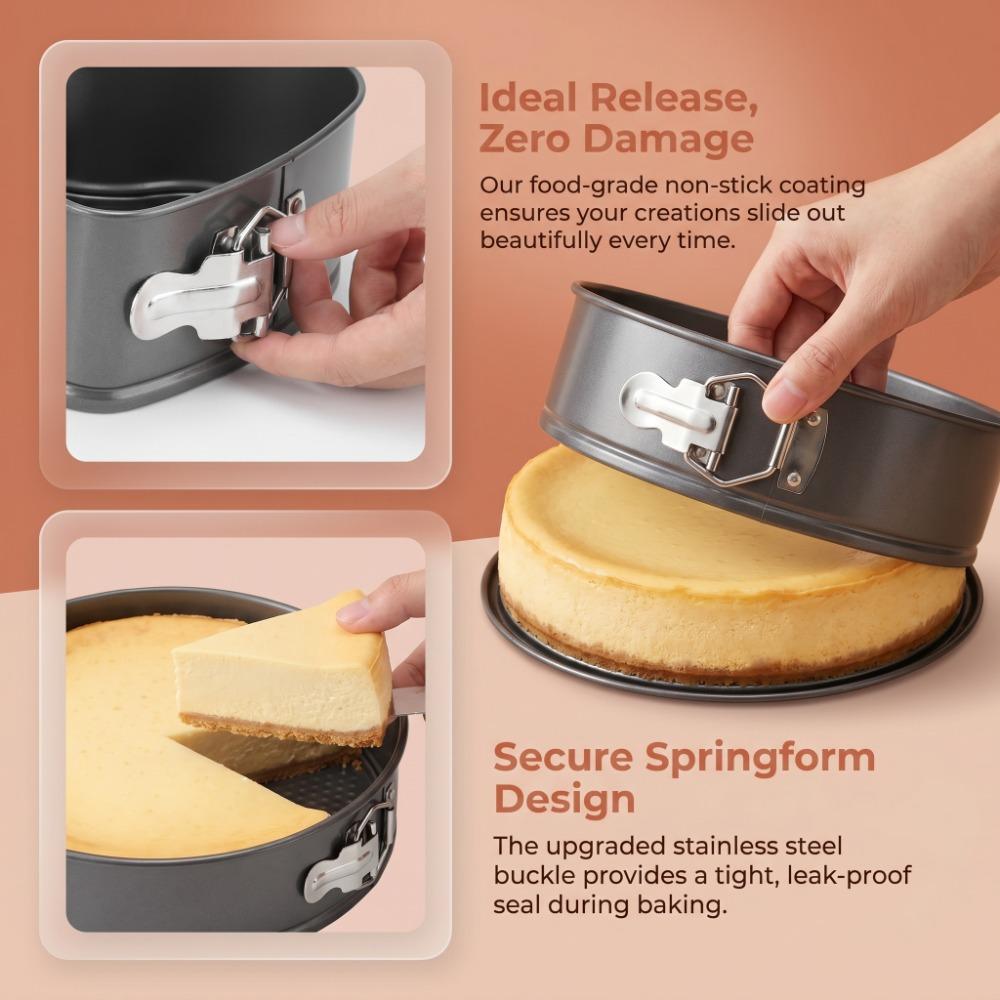 3pcs Non-Stick Cake Pan Set Removable Bottom Cheesecake Pan Set Baking Tool Bakery Catering 18-20-22cm