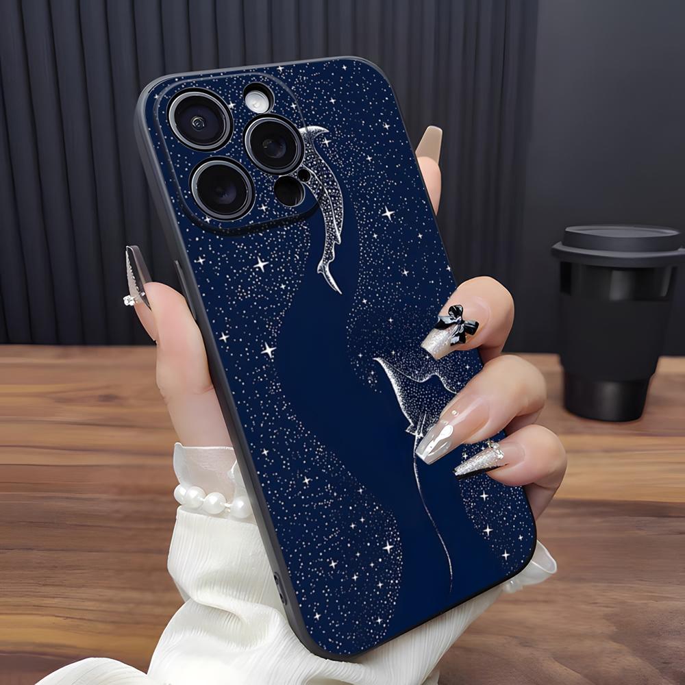 Ocean Animal Whale Phone Case For IPhone 17 Pro Max 15 Pro 16 14 Plus 12 13 Mini 11 Pro Shockproof Soft Cover
