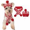 Knitted Pet Scarf Hat Set Cats Dogs Christmas Winter Accessory Adjustable Collar Bib
