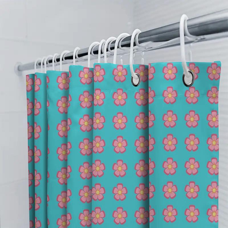 Floral Shower Curtain Waterproof Vintage Flower Pattern Bathroom Decor Farmhouse Rustic Home Textile Washable Liner
