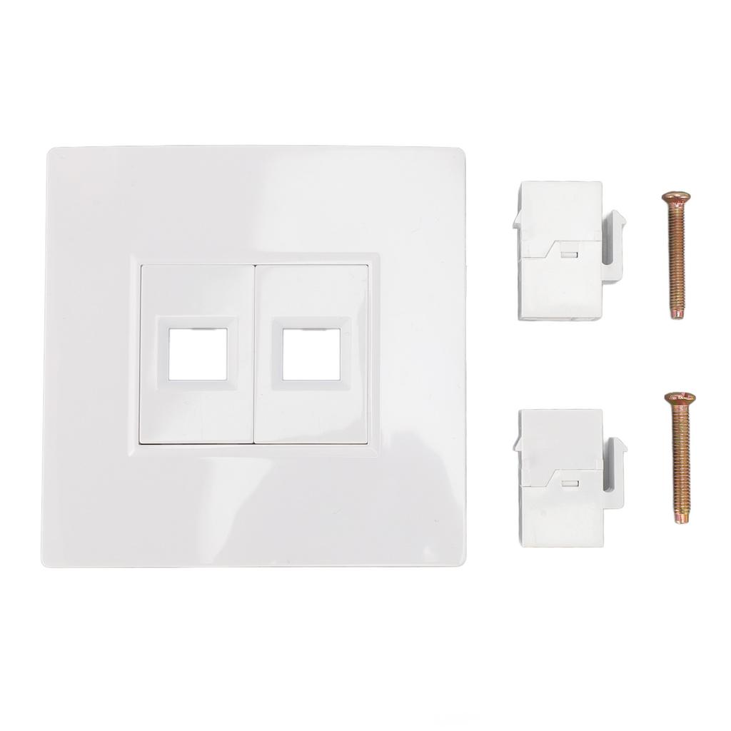 2 Port Cat 6 Ethernet Veggplate Avtakbar hunn- til hunn Ethernet Keystone-veggplate for Cat5