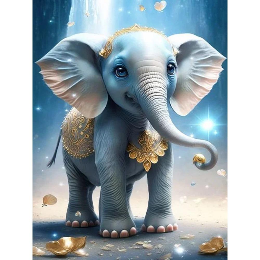 Diamantová malba Full Drill Labuť Slon Kulatý Diamantový obraz Ruční výroba Krásná motýlí květina Vlastní diamantová mozaiková malba Domácí dekorace