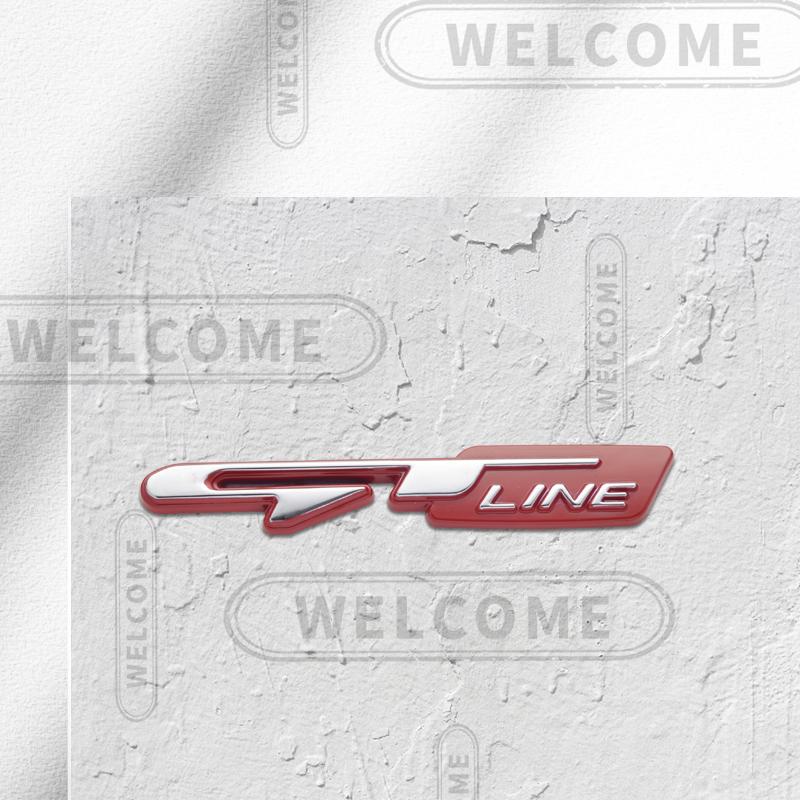 AIL1 3D Metalen GT Line Logo Auto Letter Embleem Grille Badge Sticker Kofferbak Decals Voor Kia Sportage Sorento K3 K5 K9 Styling Accessoires