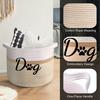 Foldable Dog Toy Storage Basket Cute Paw Print Dog Canvas Bag Pet Toys Clothes Storage Box Dog Cat Accessories Pet Supplies Pink