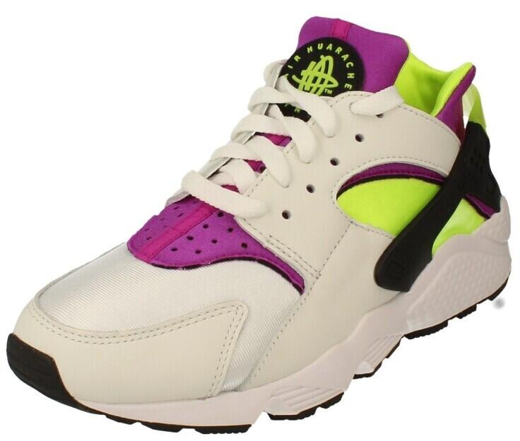 Кроссовки Nike Air Huarache белый/пурпурный/черный/неоновый желтый