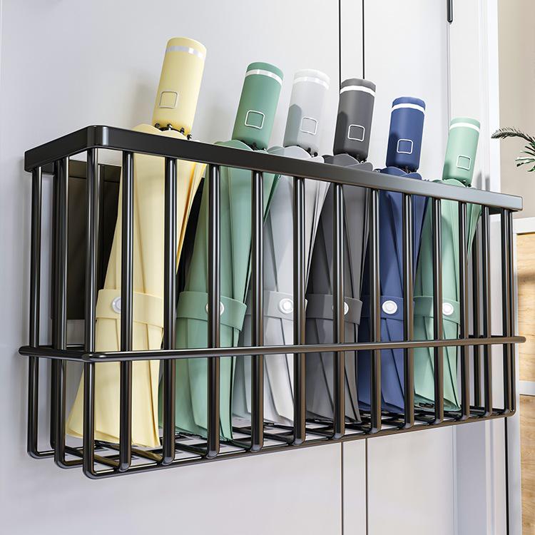 Magnetic Wall-Mounted Umbrella Storage Rack Organizer Black Medium - Adhesive 1190₽