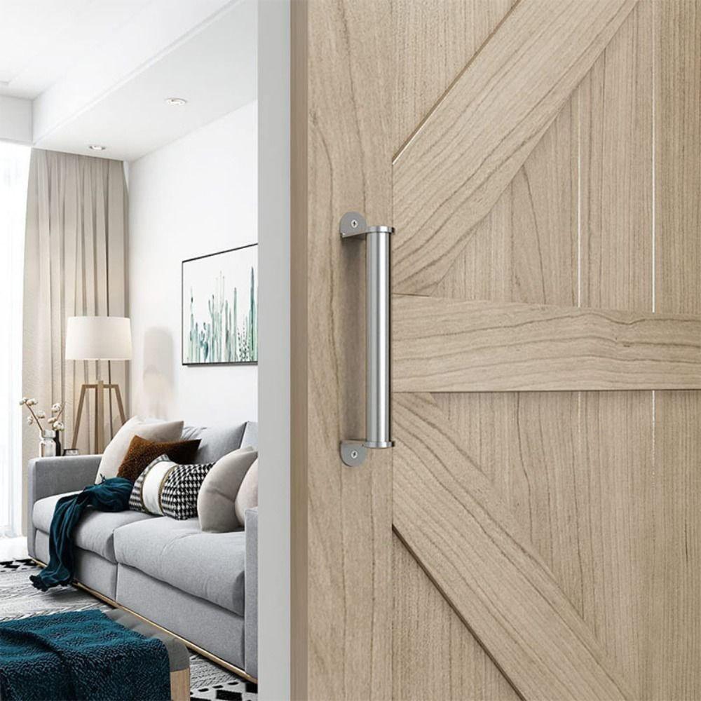 Stainless Steel Door Knobs Silver Sliding Door Handles Double Sided Barn Door Pulls  Cabinet