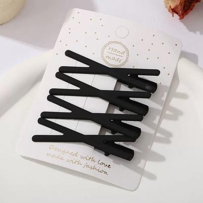 4Pcs Black Frosted Hair Clip Fashionable Trendy Hair Clips Hair Accessories Temperament Women Accessories Versatile Hair Clip