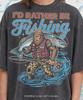 I'd Rather Be Fishing Bigfoot Comfort Colors® Tshirt, Sasquatch Fisherman Trout Angler Outdoor Wildlife Camping Mythical Creature Tee
