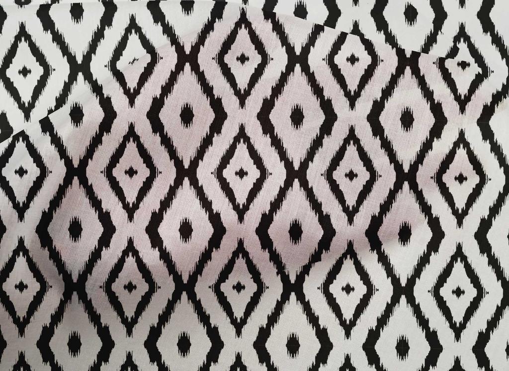 oneOone Cotton Poplin Black Fabric Ikat Sewing Craft Projects Fabric Prints By Yard 42 Inch