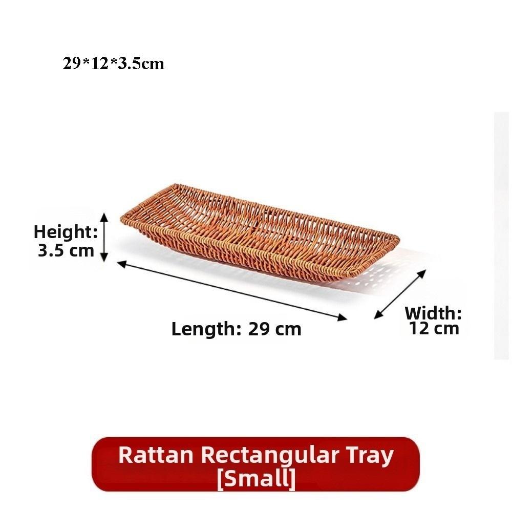 Hardness Handwoven Rattan Basket Woven Serving Baskets  Restaurant Serving Tabletop Display 6