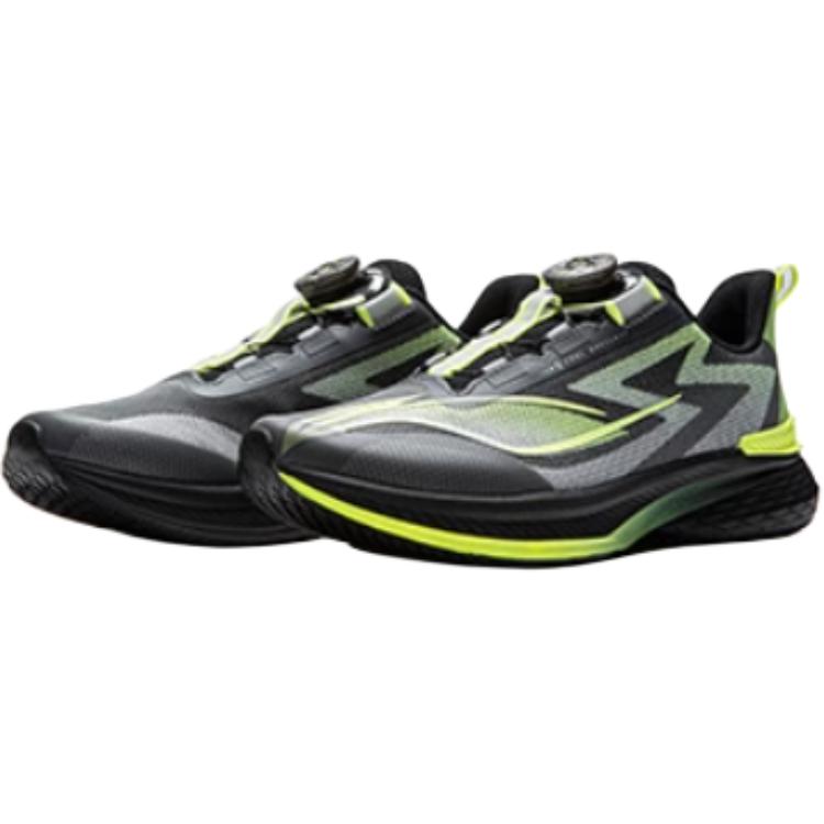 Li Ning Kids Chifeng V2 Mode Comfortabel Schokabsorberend Ademend Lage Top Hardloopschoenen Kindersneakers Zwart Grijs Groen YKFV094-5