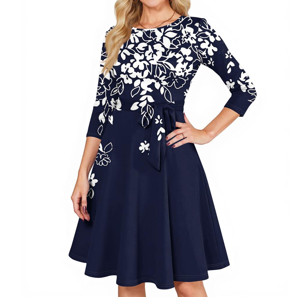 Abiti da Cocktail da Donna Manica 3/4 Abito Vintage da Invitata di Matrimonio