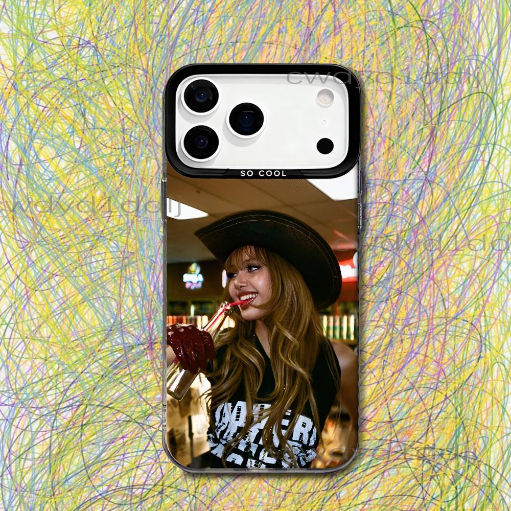 L-LISA LALISA Alter Ego Phone Case For iPhone 17,16,15,14,13,12,X,8,Pro,Max,Plus,SE4,Air,Mini HD Black IMD Matte