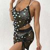 Beachwear Ladies Resort Beach Suit Pure Hand Hook Sequin Bikini Two-piece Beach Blouse