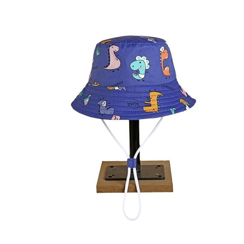 Cute Cartoon Print Fisherman Hat For Children Spring Sun Protection Wide Brim Cap Unisex