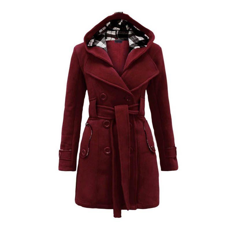 Elegante Cappotto da Donna Giacca Lunga Calda Capospalla Invernale con Design Parka con Cappuccio