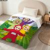 1PC Teletubbies Patterned Flannel Blanket Suitable For All Seasons For Home Decor Warmth And Comfort Gifts Holiday Present