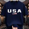 American Style Capital Letter Unisexs TShirt Simple Black Background Cool Letter Design Fashionable Casual ShortSleeved Shirt