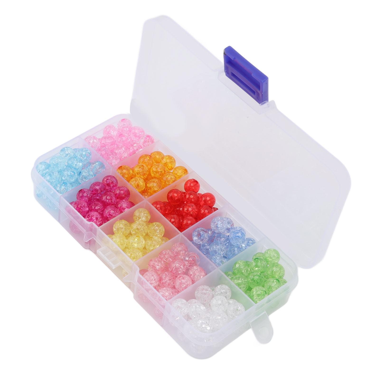

250Pcs Crackle Beads Acrylic Handcrafted Crackle Lampwork Round Beads for DIY Jewelry Accessories