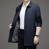 Lapel Jacket Men's Spring and Autumn Business Loose Casual Medium and Long Dad Coat High-end Middle-aged Trench Coat Top