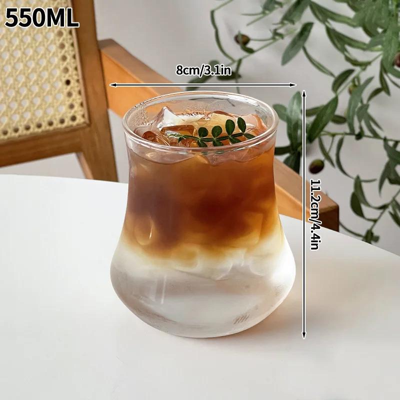 Glass Cup 500ML Heat-resistant Tumbler Drinkware Transparent Tea Juice Milk Coffee Mug Home Water Glasses Stripe Mug Gifts