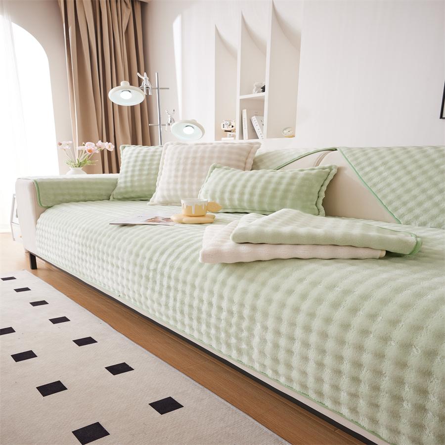 Plush Sofa Cushion Thickened Plush Cushion Non-Slip Leather Sofa Cover High-End Nordic Simple Winter Style 70x70cm