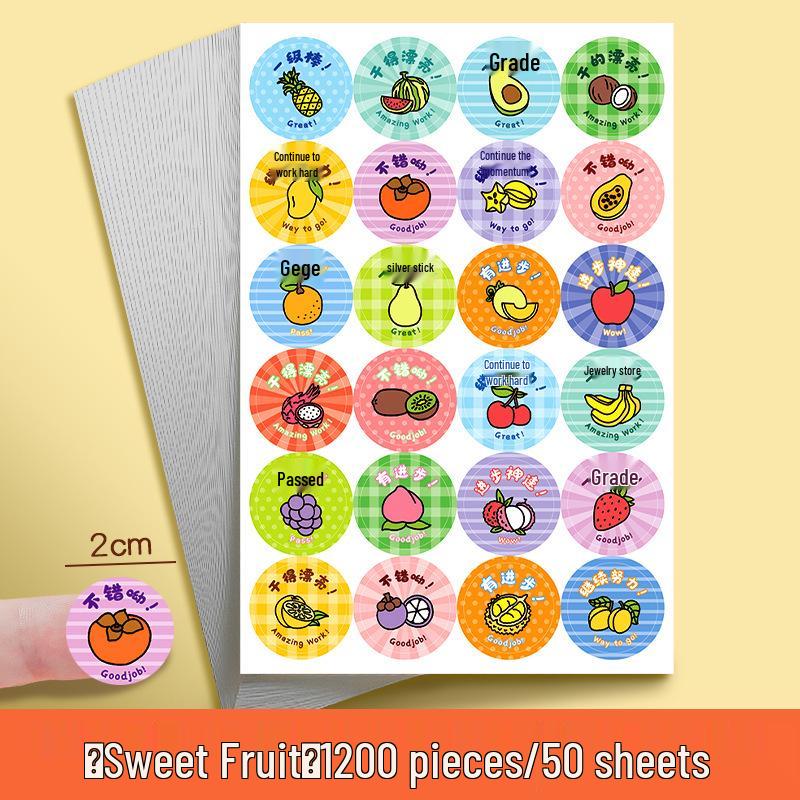 Cartoon Reward Stickers for Kids - Cute Praise and Decoration for Elementary and Kindergarten