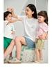 Tongbei Kids' 2024 Summer Korean Style Family T-Shirt - Simple Solid Color for Parent-Child Outfits